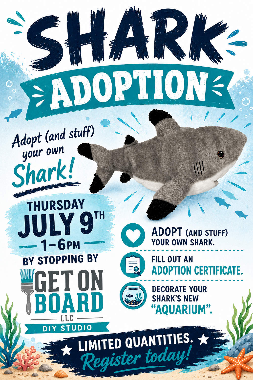 Shark Adoption Thursday 6/9 1:00-6:00
